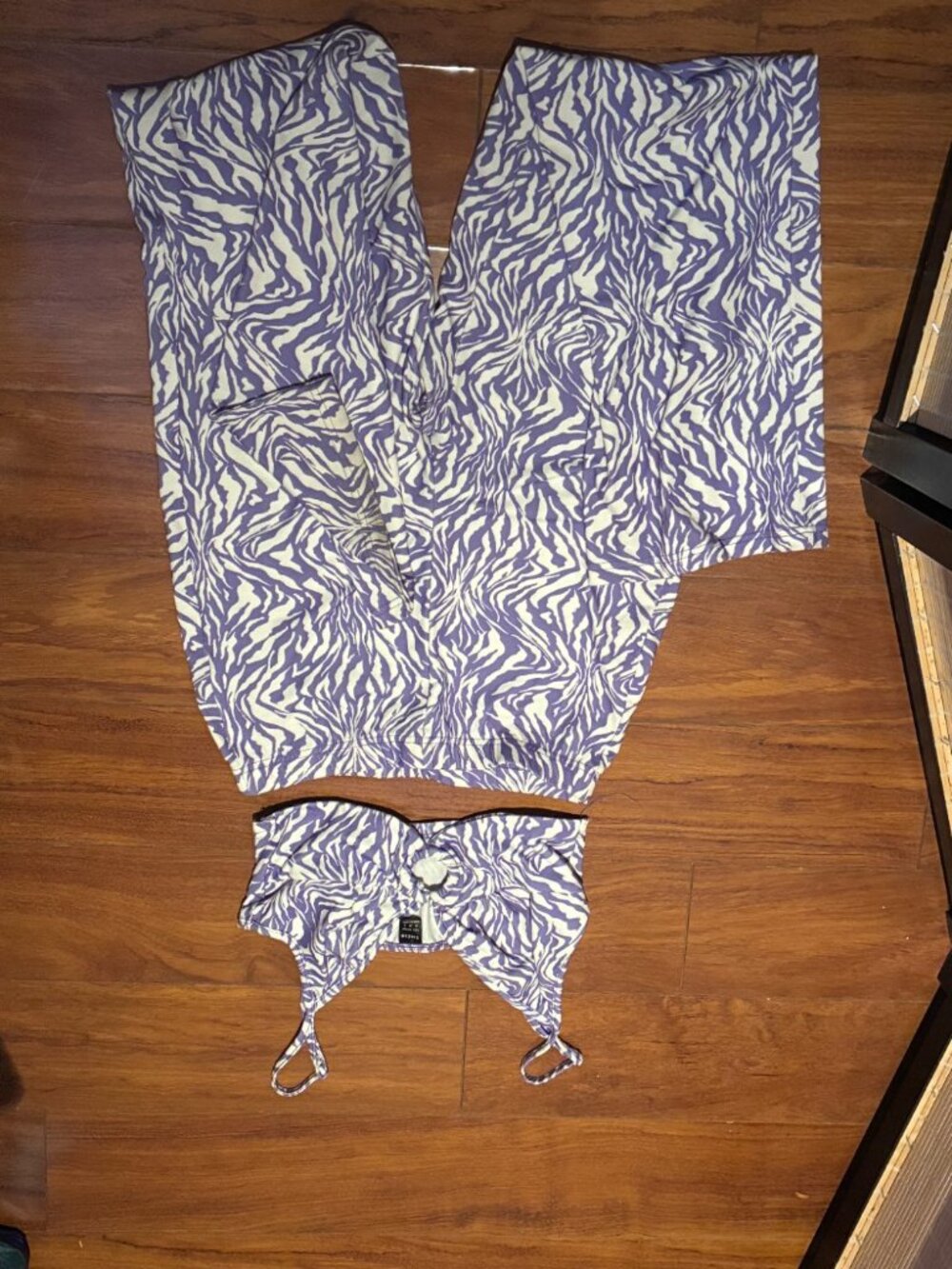 SHEIN Purple Zebra-Print Cami & Wide-Leg Pants Set Size M